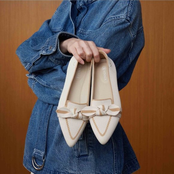 Vivaia Pointed-Toe Bow Loafers (Michelle 2.0), 37.5/US 7 - Picture 2 of 10